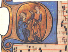 Claude de Cornouaille sur un manuscrit de trouvre